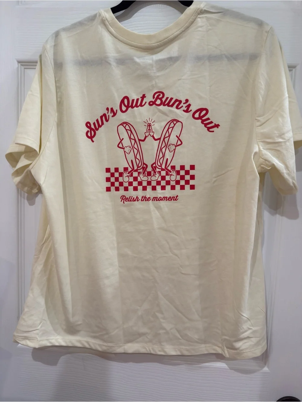 Hot Dog 4th of July Graphic Tee with a Design on the Back ‘Sun’s Out Bun’s Out’ - Picture 2 of 6